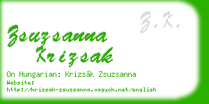 zsuzsanna krizsak business card